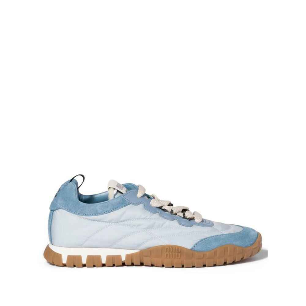 Miu Miu Women Tyre Technical Fabric, Suede And Leather Sneakers